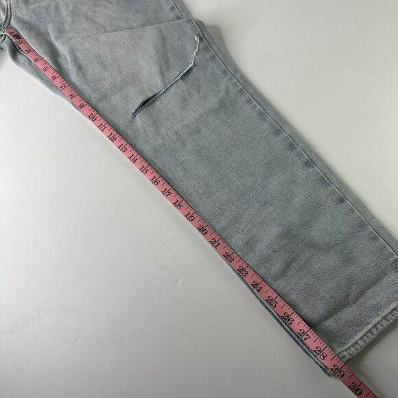 Pacsun Skinny Jeans Mens Sz 36 x 30 Light Wash Distressed Denim Blue Knee Holes - Picture 12 of 13